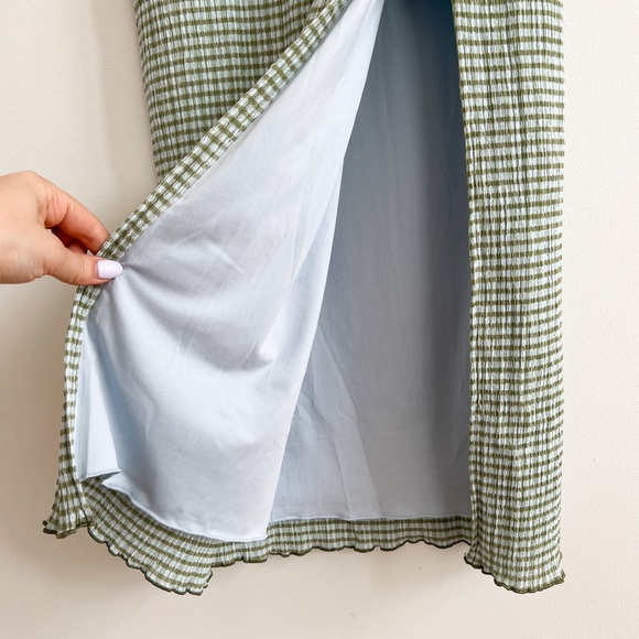 🏷️ SOLD • WILFRED • Verona Seersucker Midi Dress in Hayward Htw Bl/Scin Gr • M - Picture 7 of 14